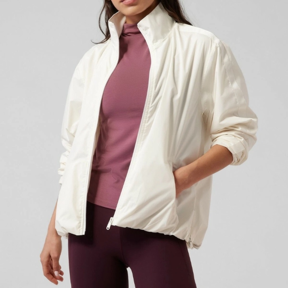 Athleta Sightseer Lace Jacket Magnolia White Sz XL